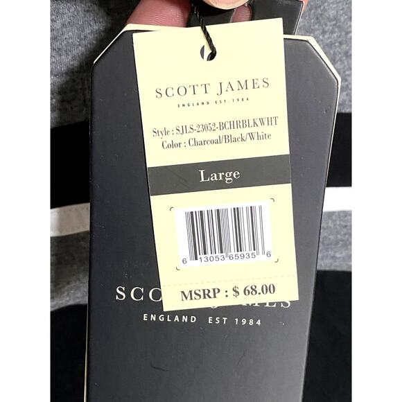 Scott James England Henley Pullover Sweater Hoodie Men L Colorblock Striped NWT - Picture 8 of 11